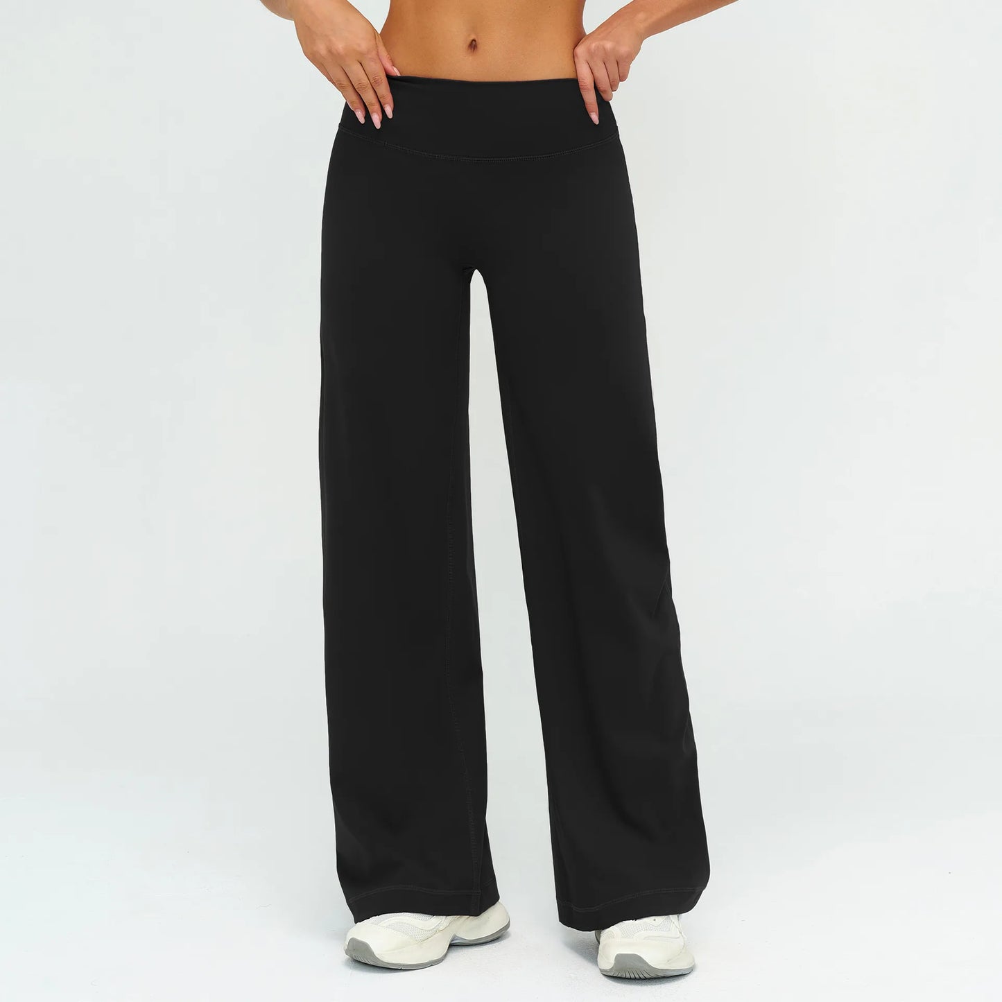 Yoga Pants Women Straight Leg Bottoms Women's Mid-Waist Fitness Pants Gym Leggings Naked Feel Pilates Running Sports Trousers