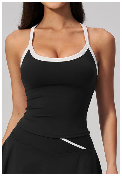 Summer Sports Bra Fitness Vest with Chest Pad Summer Shockproof Bra Nude Feeling Suit Pilates Training Yoga Top Yoga Clothing