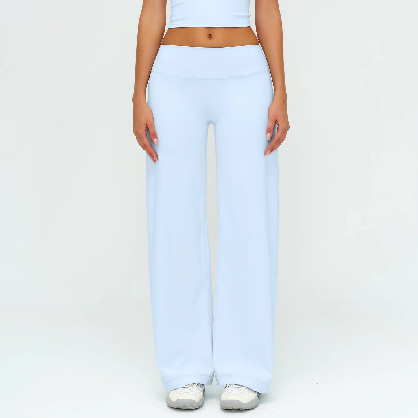 Yoga Pants Women Straight Leg Bottoms Women's Mid-Waist Fitness Pants Gym Leggings Naked Feel Pilates Running Sports Trousers