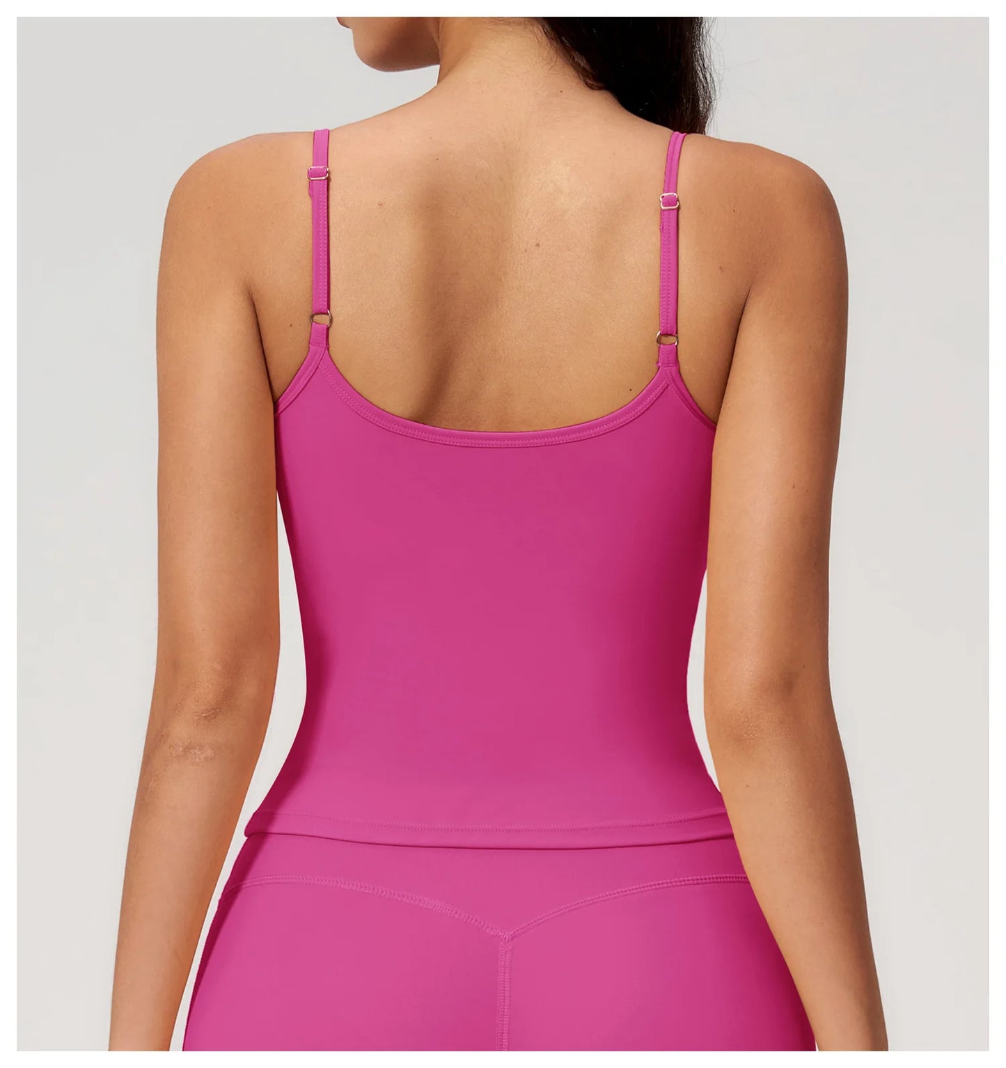 Juren Gym Tank Top With Built In Bra Women's Yoga Clothing Summer Running Square Neck Fitness Vest Beautiful Back Sports Workout