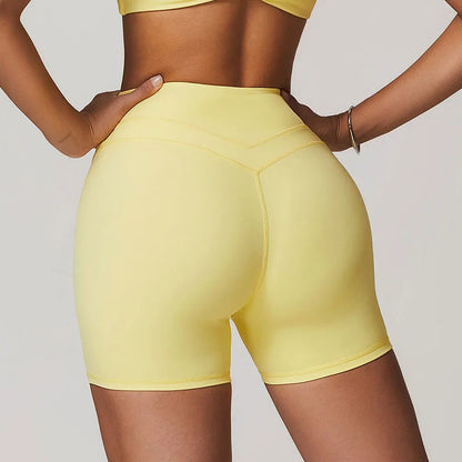 JUREN High Waist Sports Short Women Yoga Shorts Breathable Fitness Tight Women Yoga Legging Shorts Cycling Athletic Gym Shorts