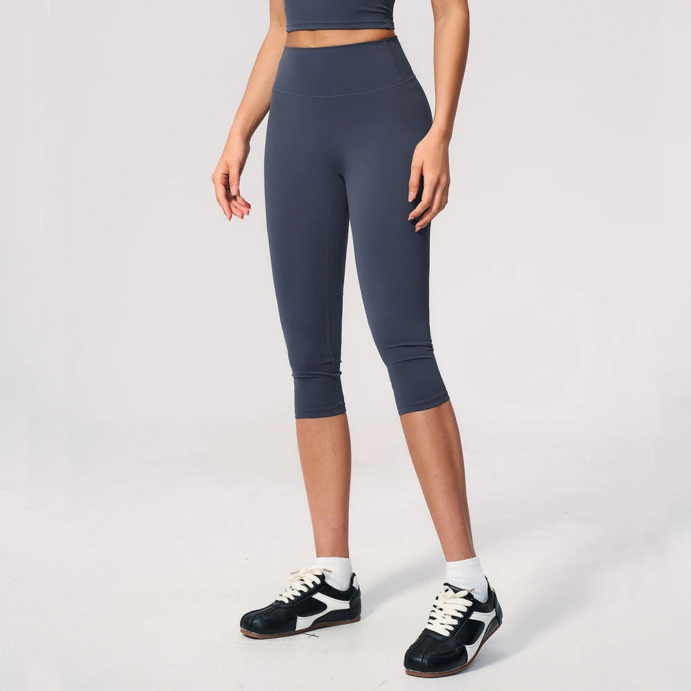 Women's High Waist Yoga Capri Pants Butt Lift Leggings Squat Proof Tummy Control Workout Sports Breathable Running Summer Tights