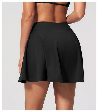Yoga Short Skirt Women's Sports Short Skirt Quick Drying Running Fitness Badminton Skirt Half Body Anti Light Tennis Skirt Women