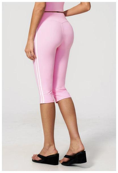 Yoga Capri Pants Women Fitness Leggings Running Cycling Pants Breathable Sports Leggings High Waist Summer Workout Gym Clothing