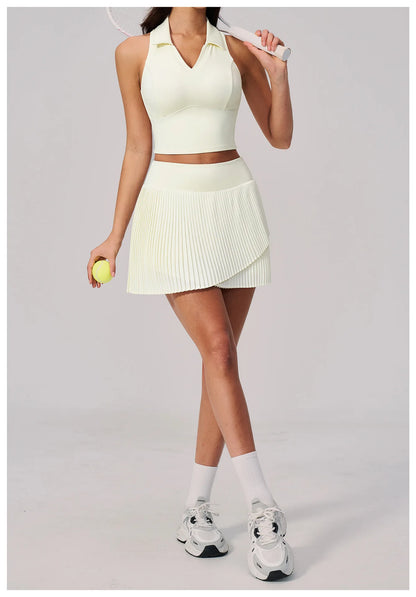 Yoga Pleated Skirt Sports Skirt for Women Quick-drying Badminton Tennis Trousers Skirt Fitness Half-body Pleated Skirt Shorts