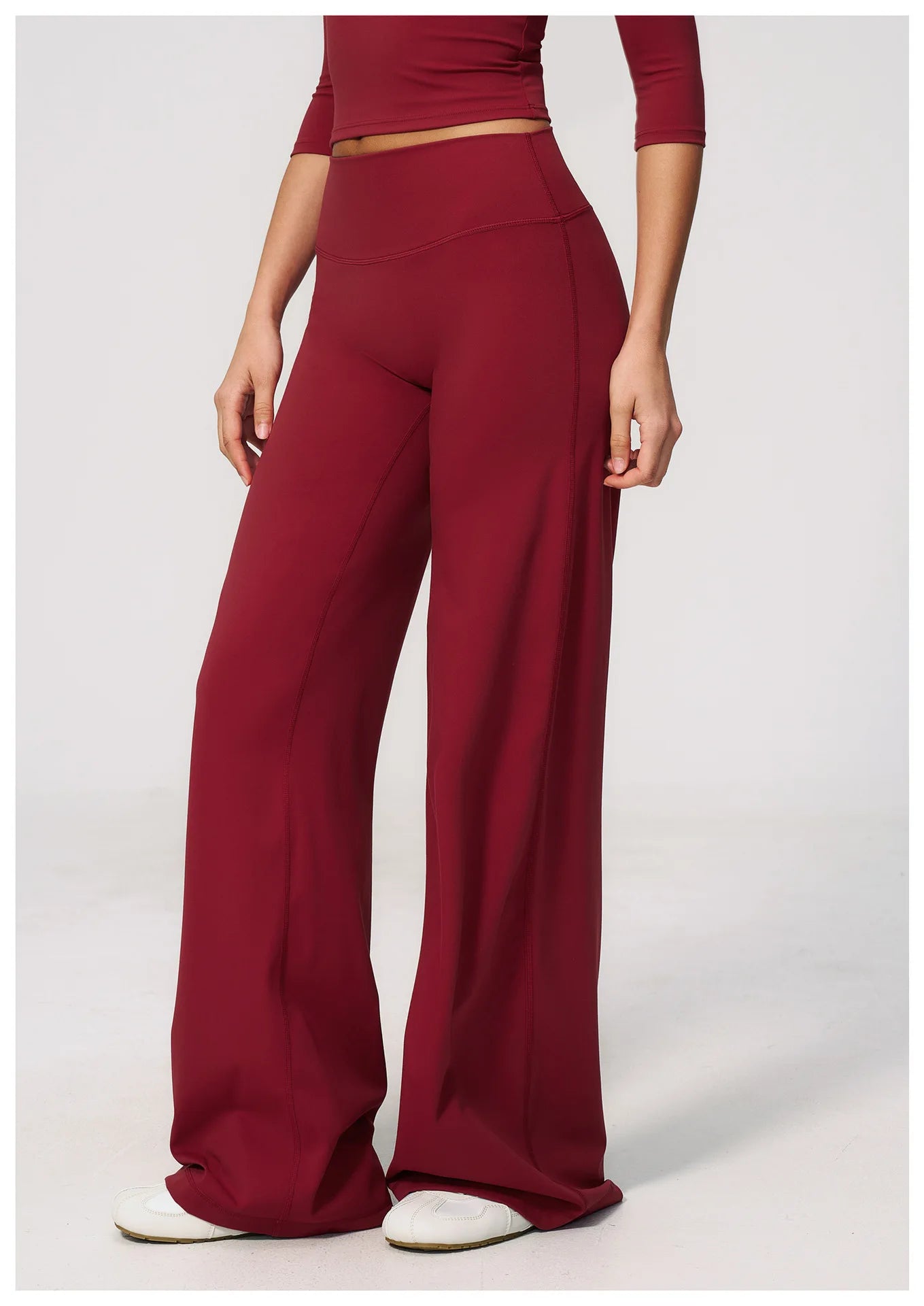 Yoga Pants Women Straight Leg Bottoms Women's Mid-Waist Fitness Pants Gym Leggings Naked Feel Pilates Running Sports Trousers