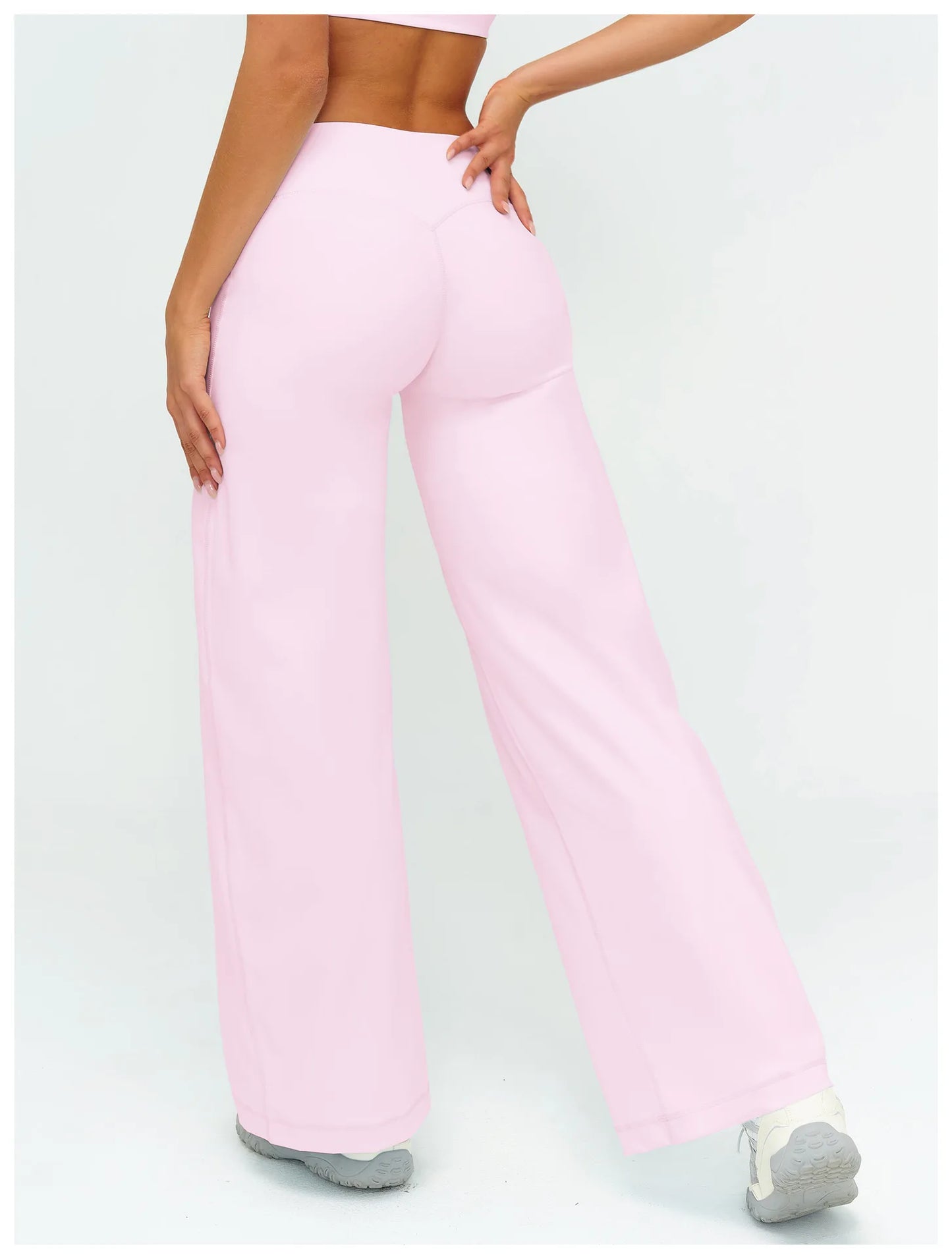 Yoga Pants Women Straight Leg Bottoms Women's Mid-Waist Fitness Pants Gym Leggings Naked Feel Pilates Running Sports Trousers