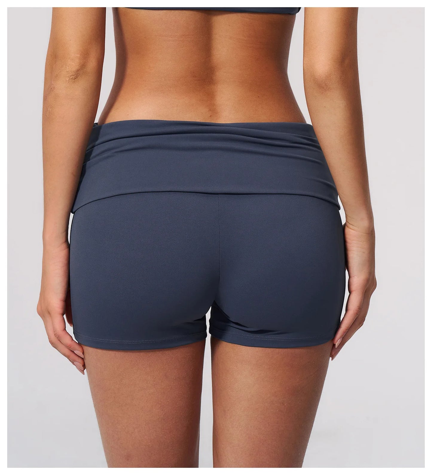 Summer Fold Over Waist Fitness Shorts Women Workout Shorts Yoga Shorts Lift Butt Fitness Shorts Women Running Push Up Gym Shorts