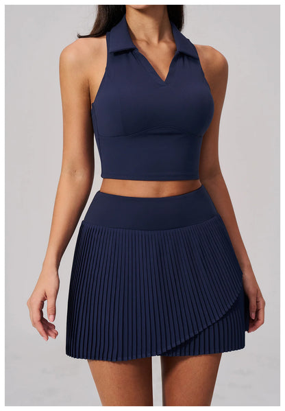 Yoga Pleated Skirt Sports Skirt for Women Quick-drying Badminton Tennis Trousers Skirt Fitness Half-body Pleated Skirt Shorts