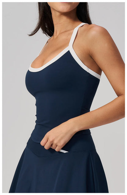 Summer Sports Bra Fitness Vest with Chest Pad Summer Shockproof Bra Nude Feeling Suit Pilates Training Yoga Top Yoga Clothing