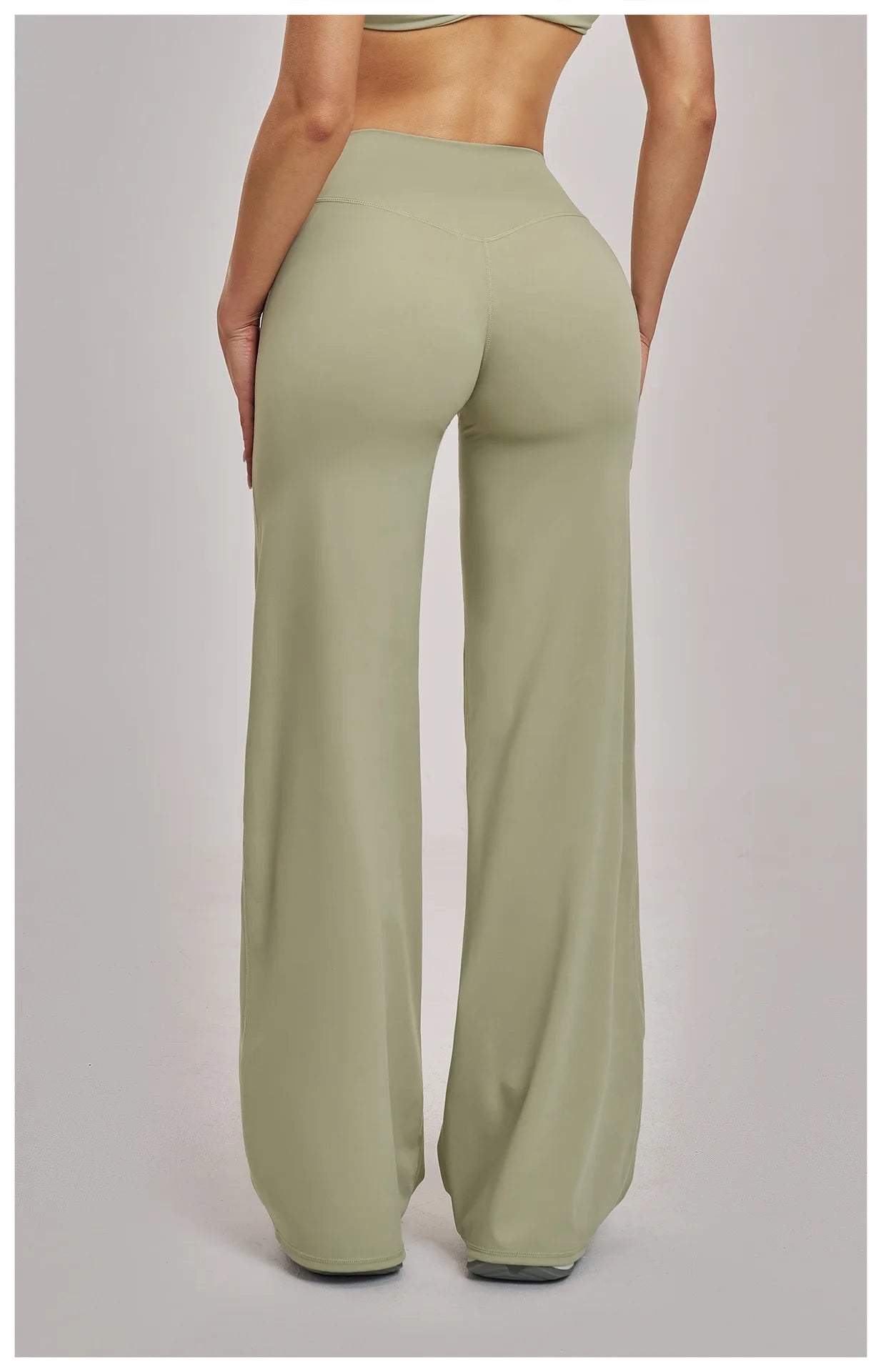High Waist Wide Leg Yoga Pants Women Butt Lift Workout Trousers Flare Leggings Tummy Control Gym Fitness Straight Leg Bottoms