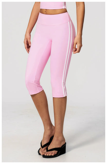 Yoga Capri Pants Women Fitness Leggings Running Cycling Pants Breathable Sports Leggings High Waist Summer Workout Gym Clothing