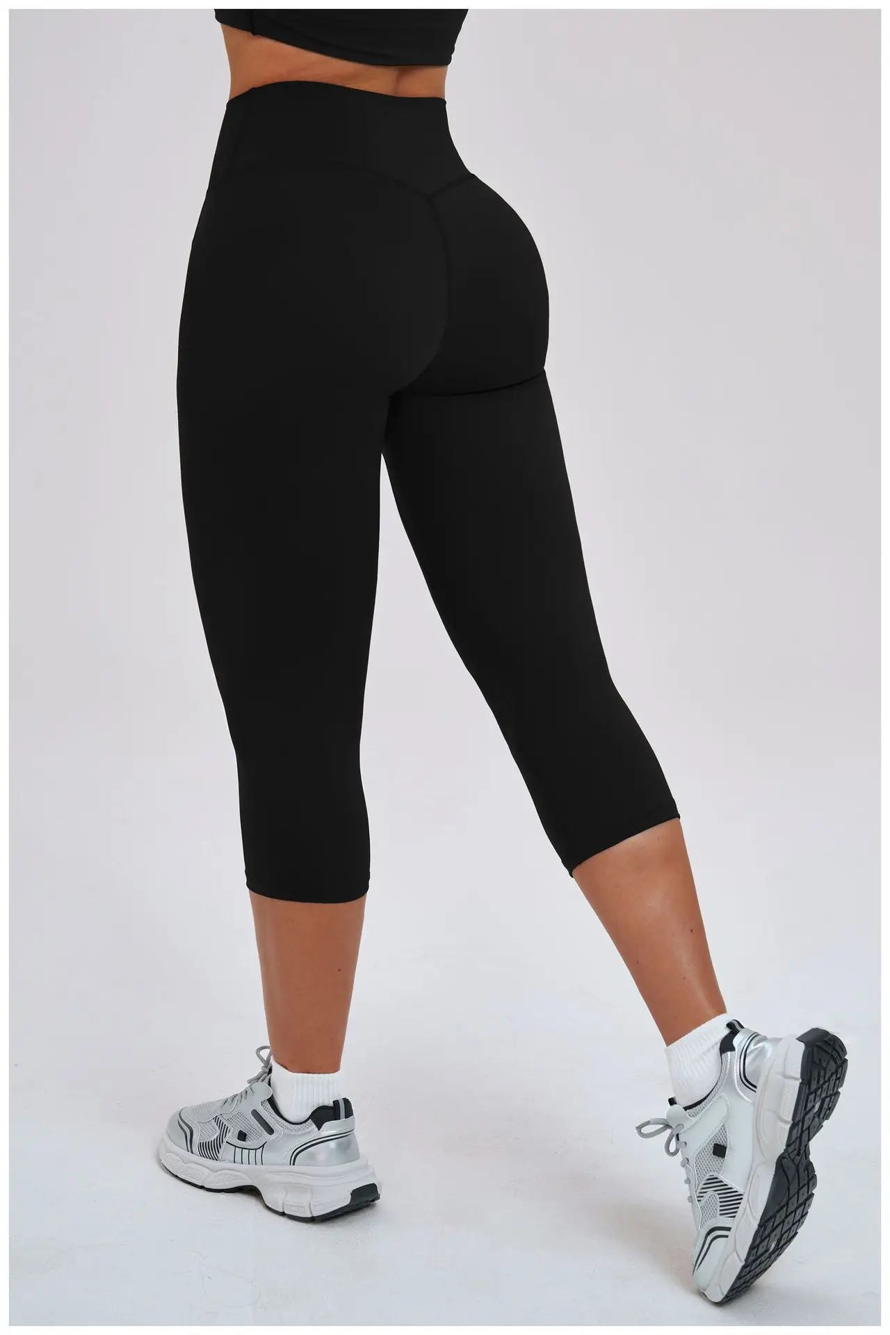 Yoga Pants Women Cropped Pants Sports Pants Fitness Leggings Tights Breathable Quick-drying High Waist Running Workout Pants