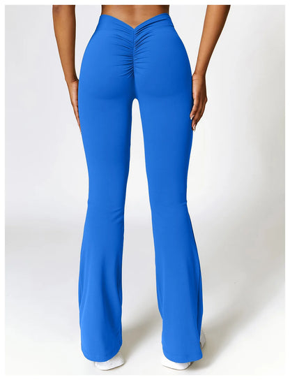 V-shaped Hip Yoga Pants Flare Leggings Women High Waist Wide Leg Pants Women Gym Fitness Sports Flared Pant Dance Trousers