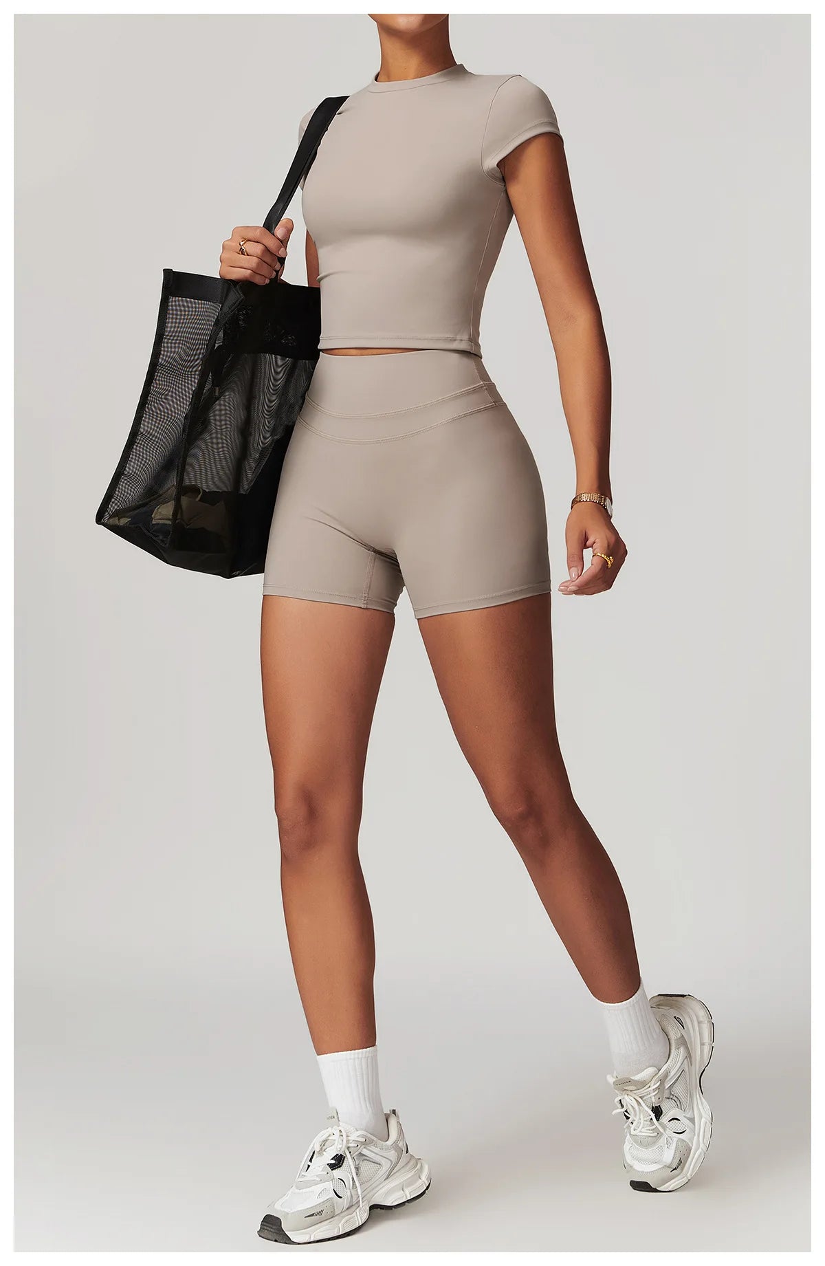 JUREN High Waist Sports Short Women Yoga Shorts Breathable Fitness Tight Women Yoga Legging Shorts Cycling Athletic Gym Shorts