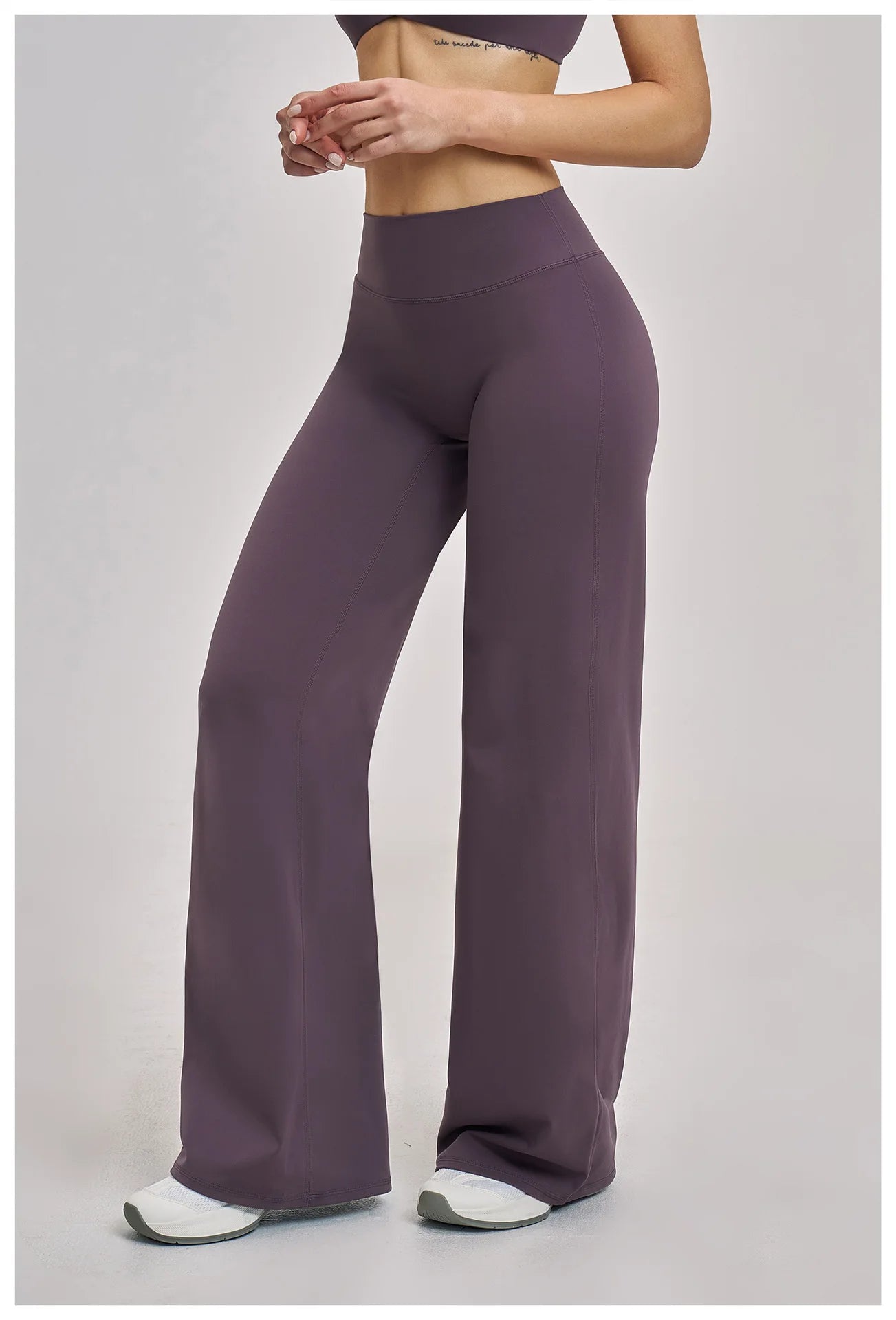 High Waist Wide Leg Yoga Pants Women Butt Lift Workout Trousers Flare Leggings Tummy Control Gym Fitness Straight Leg Bottoms