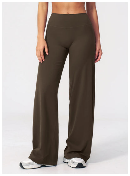 Yoga Pants Women Straight Leg Bottoms Women's Mid-Waist Fitness Pants Gym Leggings Naked Feel Pilates Running Sports Trousers